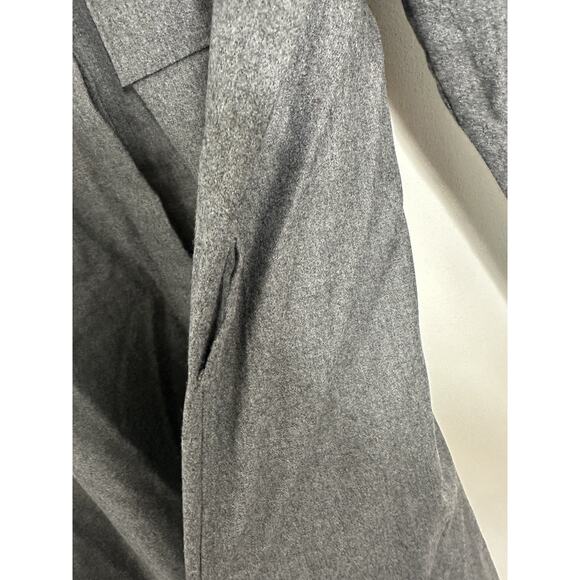 Club Monaco Women’s Gray 100% Wool Button Front Long Sleeve Shirt Dress Sz Large - Picture 8 of 9